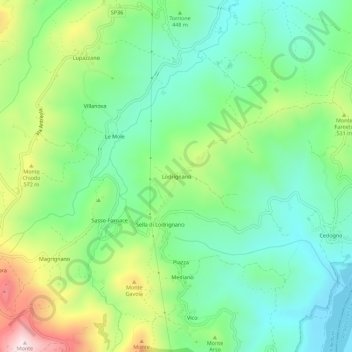 Lodrignano topographic map, elevation, terrain