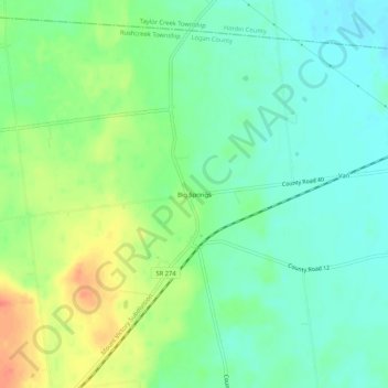 Big Springs topographic map, elevation, terrain