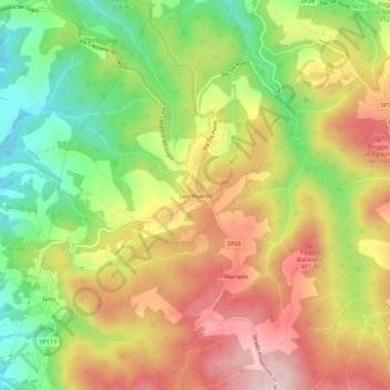San Vivaldo topographic map, elevation, terrain