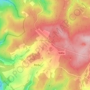 Hamaide topographic map, elevation, terrain