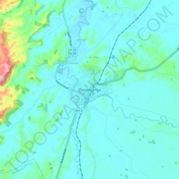 Ōtorohanga topographic map, elevation, terrain