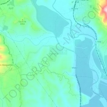 Cerralba topographic map, elevation, terrain