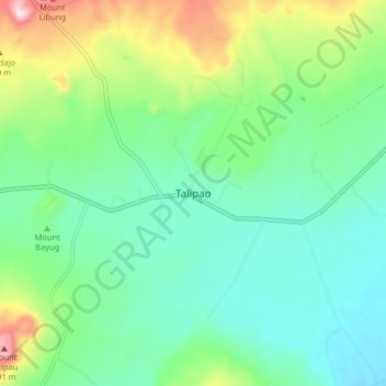 Talipao topographic map, elevation, terrain