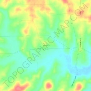 Couch topographic map, elevation, terrain