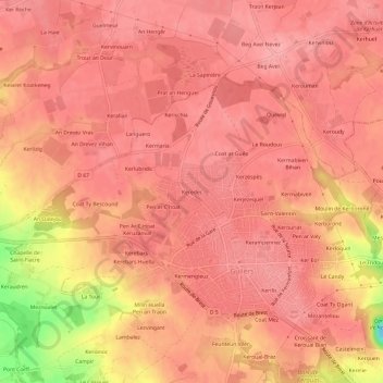 Keredec topographic map, elevation, terrain