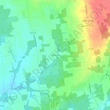 Oak Grove topographic map, elevation, terrain