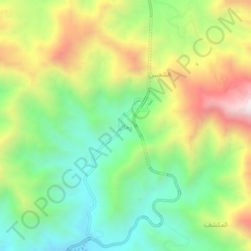 رجال topographic map, elevation, terrain