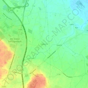 Campayrac topographic map, elevation, terrain