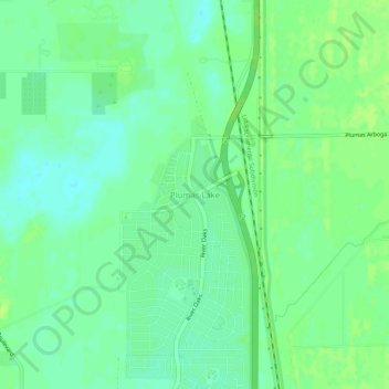 Plumas Lake topographic map, elevation, terrain