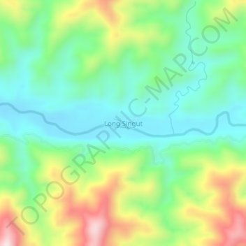 Long Singut topographic map, elevation, terrain