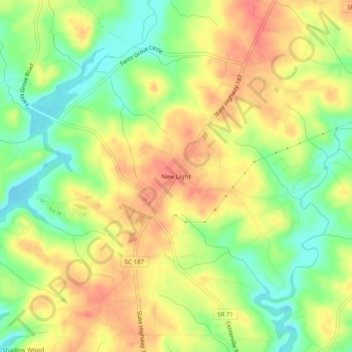 New Light topographic map, elevation, terrain