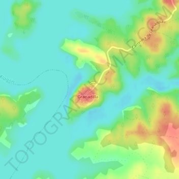 Castillo de Granadilla topographic map, elevation, terrain