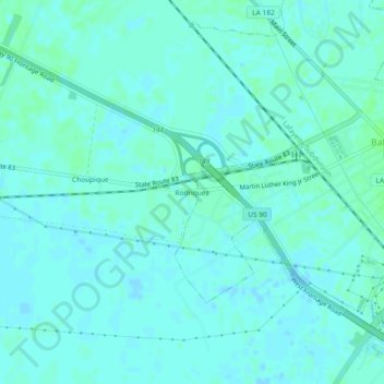 Rodriquez topographic map, elevation, terrain