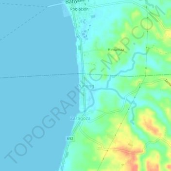 Punong topographic map, elevation, terrain
