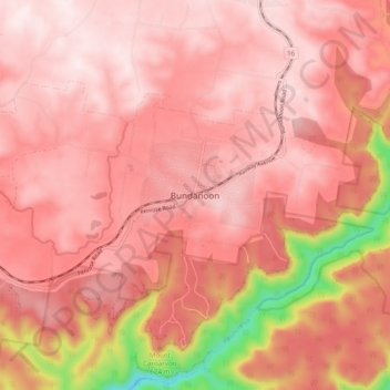 Bundanoon topographic map, elevation, terrain