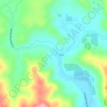 Lower Chittering topographic map, elevation, terrain