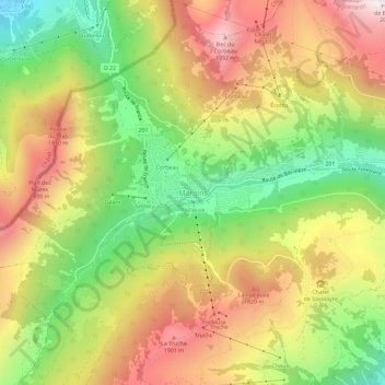 Morgins topographic map, elevation, terrain