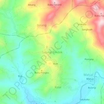 Tallung Tondok topographic map, elevation, terrain