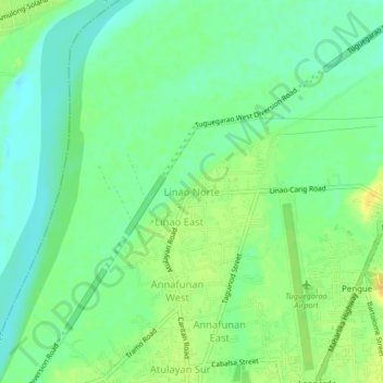 Linao Norte topographic map, elevation, terrain