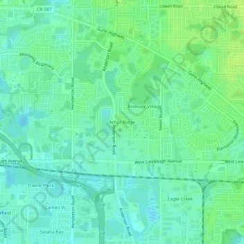 Arbor Ridge topographic map, elevation, terrain