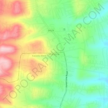 Matasia topographic map, elevation, terrain