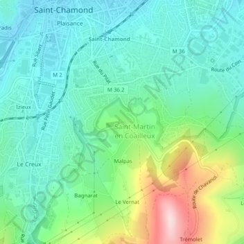 Le Platre topographic map, elevation, terrain