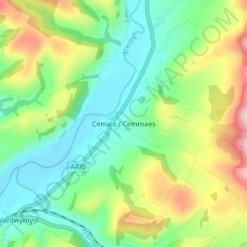 Cemmaes topographic map, elevation, terrain