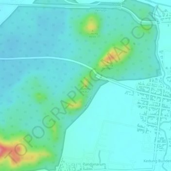 Gunung Kidul topographic map, elevation, terrain