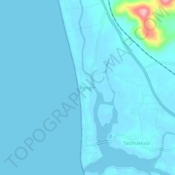 Bengre topographic map, elevation, terrain