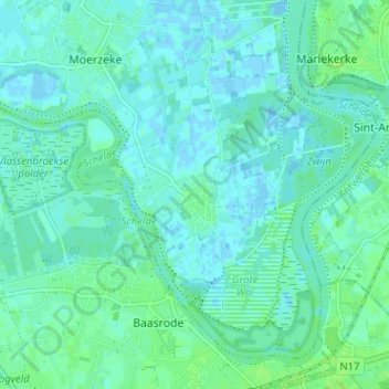 Kastel topographic map, elevation, terrain