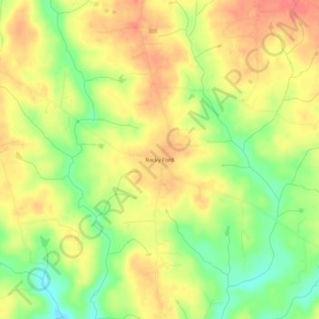 Rocky Ford topographic map, elevation, terrain