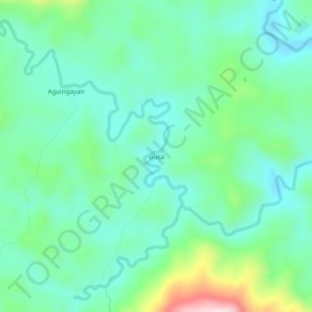 Gusa topographic map, elevation, terrain