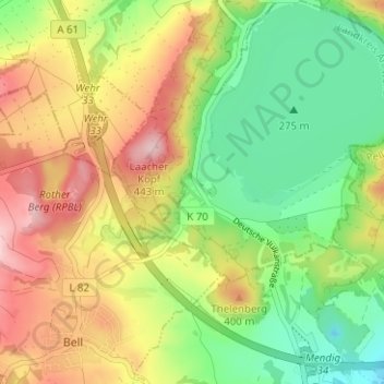 Abtei Maria Laach topographic map, elevation, terrain