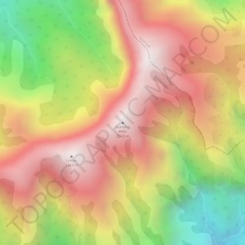 Mount Wilis topographic map, elevation, terrain