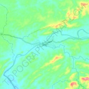 Tadó topographic map, elevation, terrain