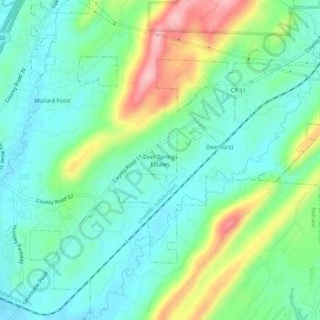 Deer Springs Estates topographic map, elevation, terrain