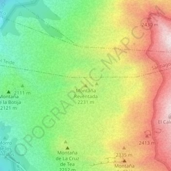 Montaña Reventada topographic map, elevation, terrain