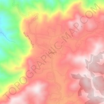 Gajah topographic map, elevation, terrain