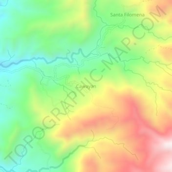 Cawayan topographic map, elevation, terrain