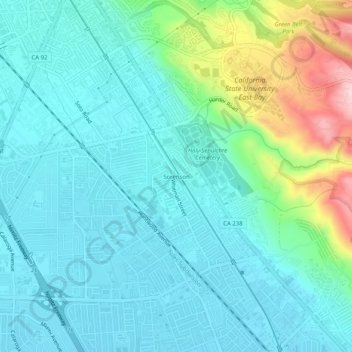Sorenson topographic map, elevation, terrain