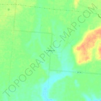 Powhattan topographic map, elevation, terrain