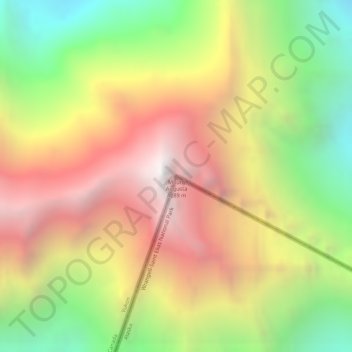 Mount Augusta topographic map, elevation, terrain