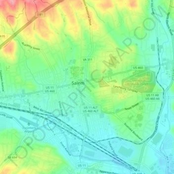 Whitefield topographic map, elevation, terrain