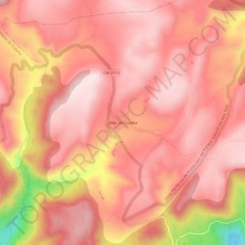 Villar de Cobeta topographic map, elevation, terrain