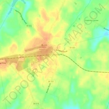 Bumpass topographic map, elevation, terrain