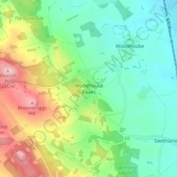 Woodhouse Eaves topographic map, elevation, terrain