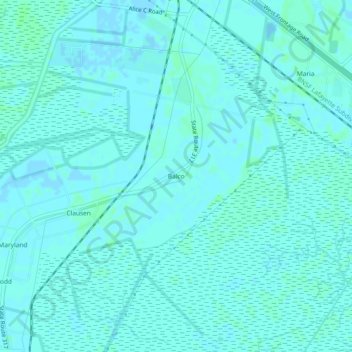 Balco topographic map, elevation, terrain