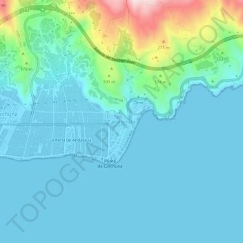 Calahonda topographic map, elevation, terrain