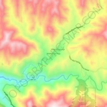 Hidden Springs topographic map, elevation, terrain
