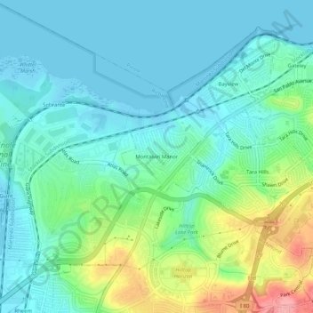 Montalvin Manor topographic map, elevation, terrain